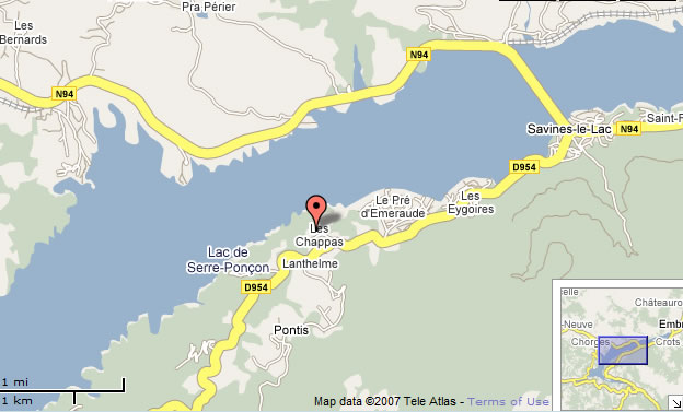 Carte dynamique - Camping les Chappas au Pontis - Savines